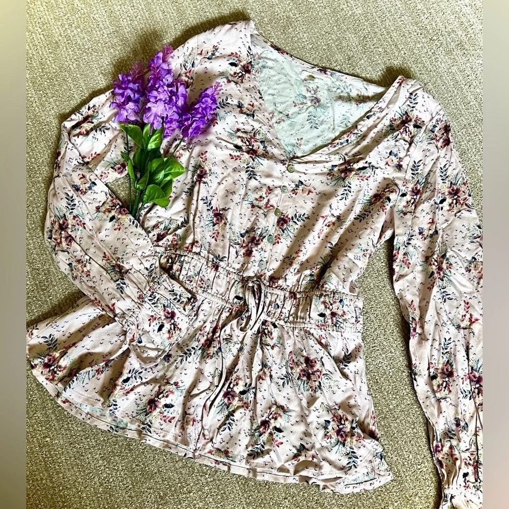 Maurice’s Floral Babydoll Pastel Blouse - XS